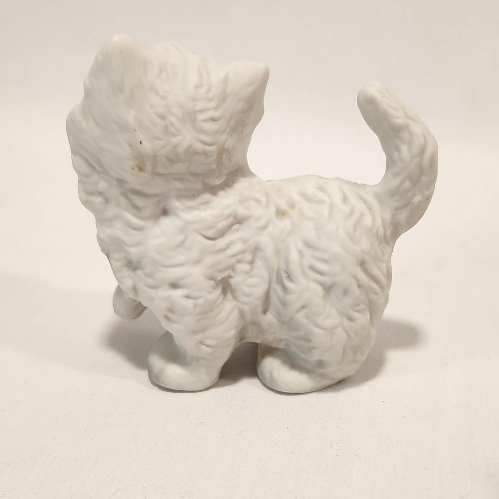 Pair Vintage Homco White Kittens Cat Figurines W/ Blue Eyes Taiwan 1970s Cute - Picture 5 of 16
